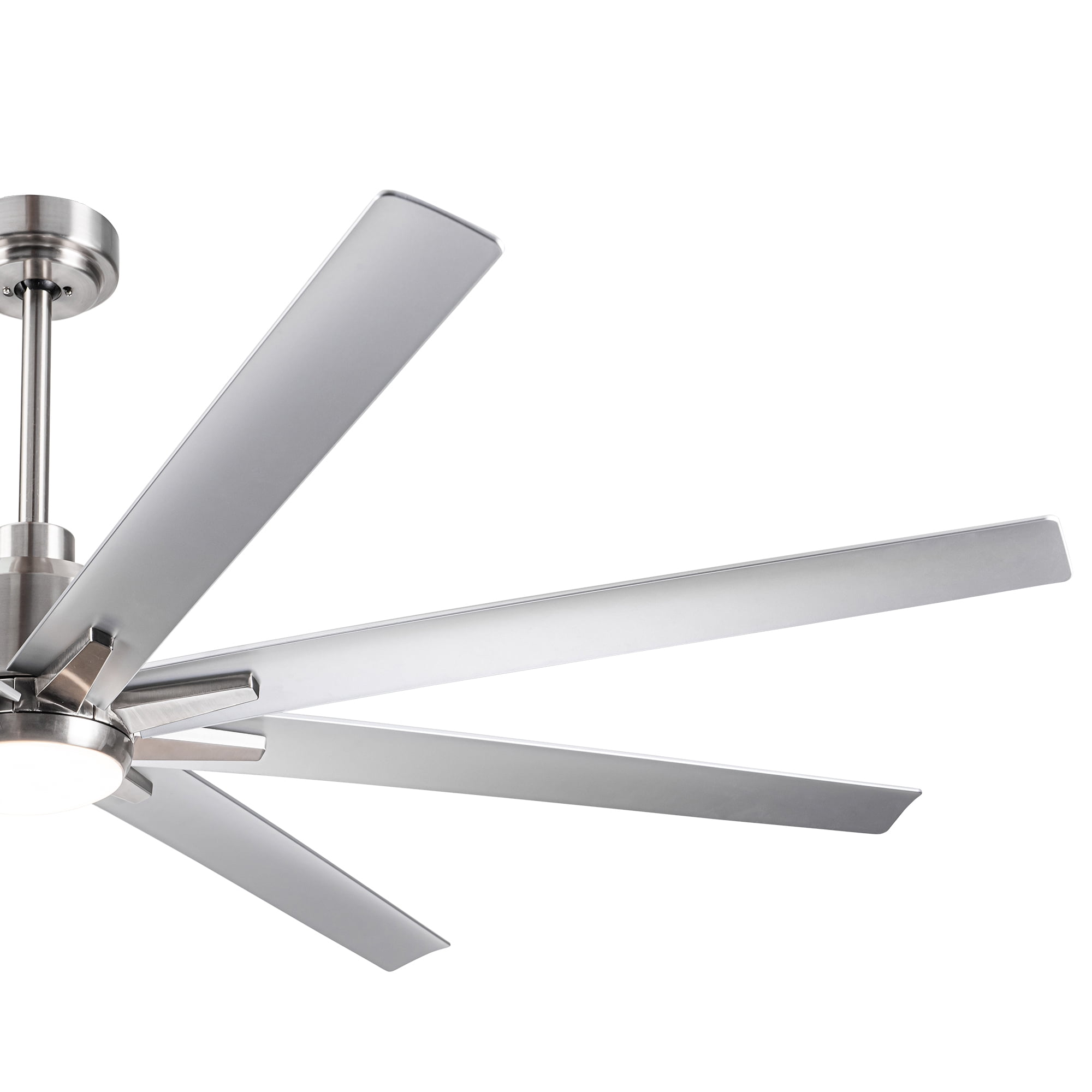 Leumius 72" Ceiling Fan with Lights and Remote, Modern Farmhouse Ceiling Fan with Quiet DC Motor, 6 Speeds, Reversible Blades, Dimmable 3CCT LED Light for Indoor Outdoor Large Room Brushed Nickel