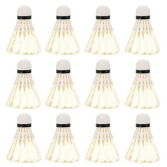 Badminton Balls, 12Pcs/Lot White Feather Badminton Balls Shuttlecocks Outdoor Sports Training Accessory for Indoor Outdoor Game