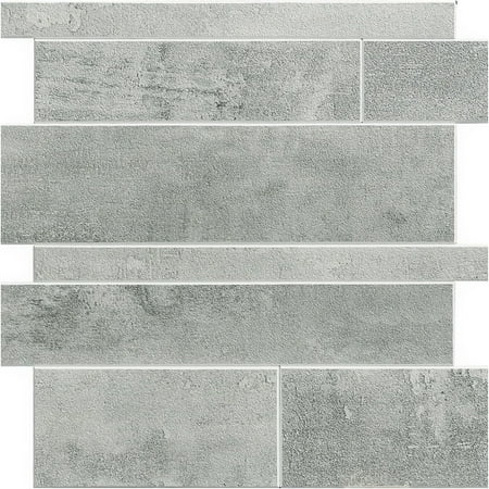 Bond Tile Easy Luxe Railroad Light Gray 3 in. x 6 in. SPC Peel and Stick Tile Sample