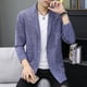 thumbnail image 3 of Suéter de punto de otoño para hombre, cárdigan de estilo casual de moda, suéter de hombre de longitud media, abrigo moderno, 3 of 5