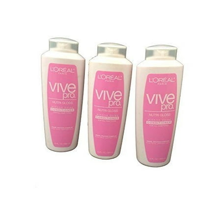 Pack of 3: L'Oreal Paris Vive Pro Nutri Gloss Conditioner, Mirror Shine, f..