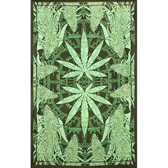 Sunshine Joy Hempest Marijuana Leaf Tapestry Beach Sheet Wall Art Huge 60x90 Inches