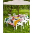 thumbnail image 4 of nqOlkjepod Contemporary Color Block Outdoor Tablecloth with Umbrella Hole & Zipper, Striped Abstract Art Rectangle Table Cover 60x102 Inch, Dining Waterproof Table Cloth Protector for Patio/Party, 4 of 7