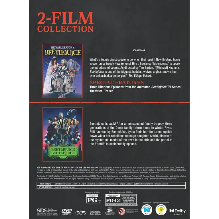 Beetlejuice 2-Film Collection (DVD), Comedy, Warner Bros