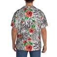thumbnail image 3 of Kdxio Men's Hawaiian Shirt for Men Short Sleeve Shirt Roses Mixed Zebra 1 Summer Casual Holiday Beach Button Down T-Shirts, 3 of 5