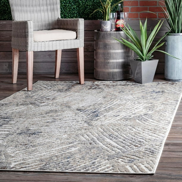 nuLOOM Hanna Raised Abstract Stripes Indoor/Outdoor Area Rug or Runner