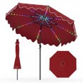 thumbnail image 1 of Gymax Solar Outdoor Market Table Umbrella w/104 Color-Changing Flowing LED Lights Red, 1 of 10