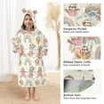 thumbnail image 4 of Dailycode Wearable Blanket Hoodie Oversized Sherpa Flannel Blankets with Pocket for 3-14 Year Old Koala Cup Rainbow, 4 of 7