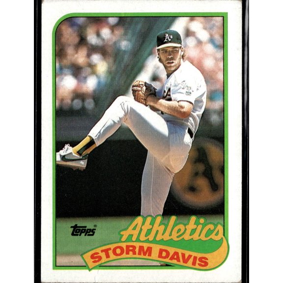 1989 Topps Storm Davis #701 Oakland Athletics Baseball Card Oakland Athletics MLB Baseball Trading Card