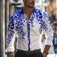 thumbnail image 3 of Camisa informal de negocios con estampado 3D para hombre, ropa de trabajo diaria, ropa de calle, camisa de tela elástica de manga larga con solapa de primavera y verano S-5XL, 3 of 5