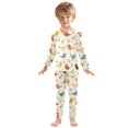 thumbnail image 3 of Dailycode Cotton Pajama Set Snug Fit Long Sleeve Top and Pants for 18M-8Y Cartoon Bird and Leaf, 3 of 7