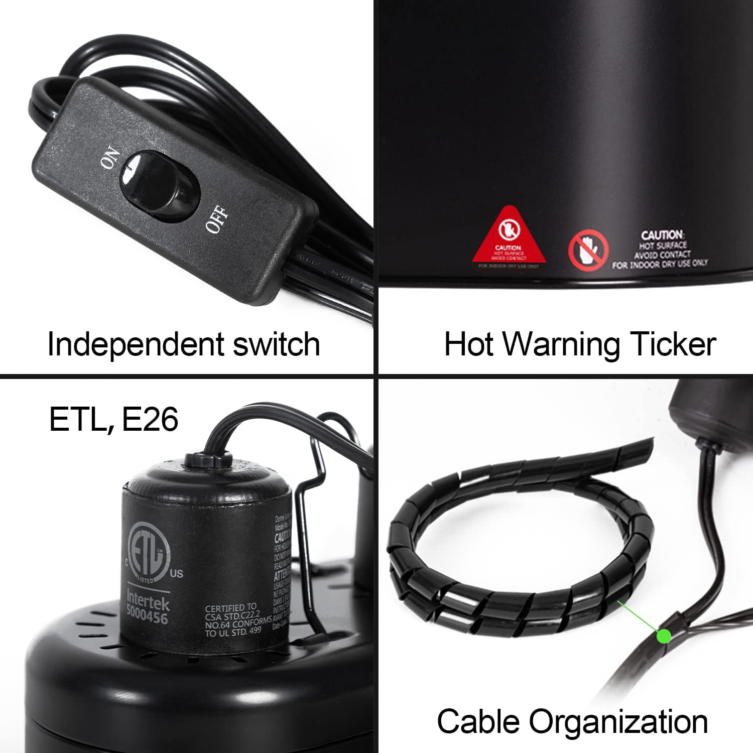 ECOSUB Dual Reptile Light Fixture Combo Pack, With 100W UVA Daylight and Infrared Heating Lamp