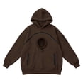 thumbnail image 3 of CUZIBR Cat Carrier Hoodie With Pouch Oversized Hoodies For Women Hooded Long Sleeve Soft Lounging Pullover,Coffee,L, 3 of 3