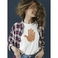 thumbnail image 2 of Astro Palmistry - Zodiac Hand Emoji Art Design Women's T-shirt, 2 of 4