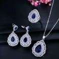 thumbnail image 6 of Elegant 3pc Jewellery Sets White CZ Topaz Dangle Drop Necklace Earrings and Ring, 6 of 9