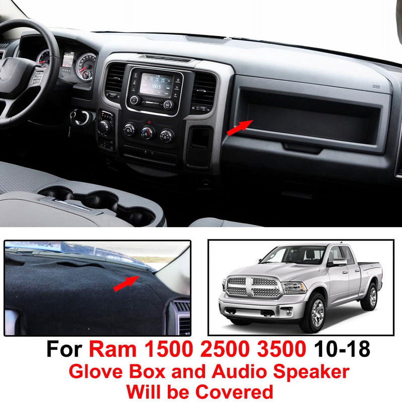 XUKEY Dashboard Cover For Dodge Ram 1500 2500 3500 Carpet 2010-2018 Dash Mat