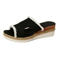 thumbnail image 5 of Platform Wedge Slip on Sandals for Women 2025 Boho Tassel Beach Casual High Heel Dressy Mules Sandals, 5 of 8