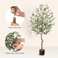 thumbnail image 6 of Artificial Olive Tree 5FT, Tall Fake Olive Trees with Realistic Trunk, Leaves, Fruits, Fake Olive Trees Potted Topiary Tree with Dried Moss for Home Office Living Room Bedroom Stairs Foyer Decor, 6 of 7