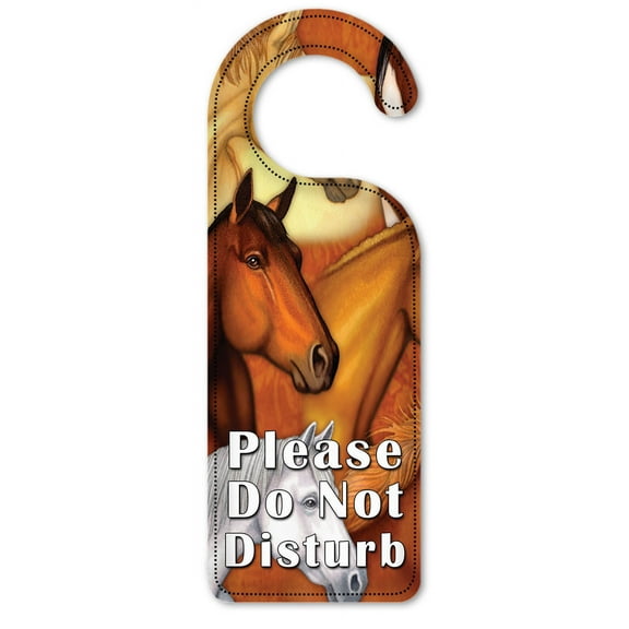 Do Not Disturb Door Knob Hanger Sign - Horse Faces - Image by Dan Morris