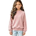 thumbnail image 5 of WDWYY Girls Waffle Knit Mock Neck Sweatshirt Fall Winter Pullover Loose Fit Raglan Long Sleeve Casual Top Pink 11-12Y, 5 of 5