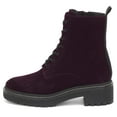 thumbnail image 2 of YDN Women Round Toe Lace up Ankle Boots Platform Low Chunky Heel Combat Booties Winter Fashion Date Dress Shoes Size 7 Dark Magenta, 2 of 4