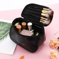 thumbnail image 2 of Bolsa de Maquillaje Única Bargains Bolsa de Cosméticos de Viaje de Cuero PU Impermeable Estuche de Cosméticos de Viaje Bolsa de Tocador con Cremallera Negra, 2 of 7