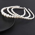 thumbnail image 5 of ZHAOCHENG TresPCSWhiteFashionBeadsdiadema de mujer, anillos para el cabello con cuentas, tocado sólido, accesorios para el cabello para uso diario de las mujeres, 5 of 5
