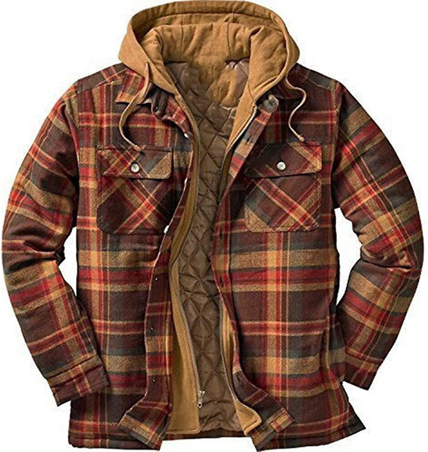 Lined Shacket Jacket For Men,flannel Hoodie Quilted Mens Shackets Long Cute  Fall Shirts Plus Size Plaid Jacket - Walmart.ca