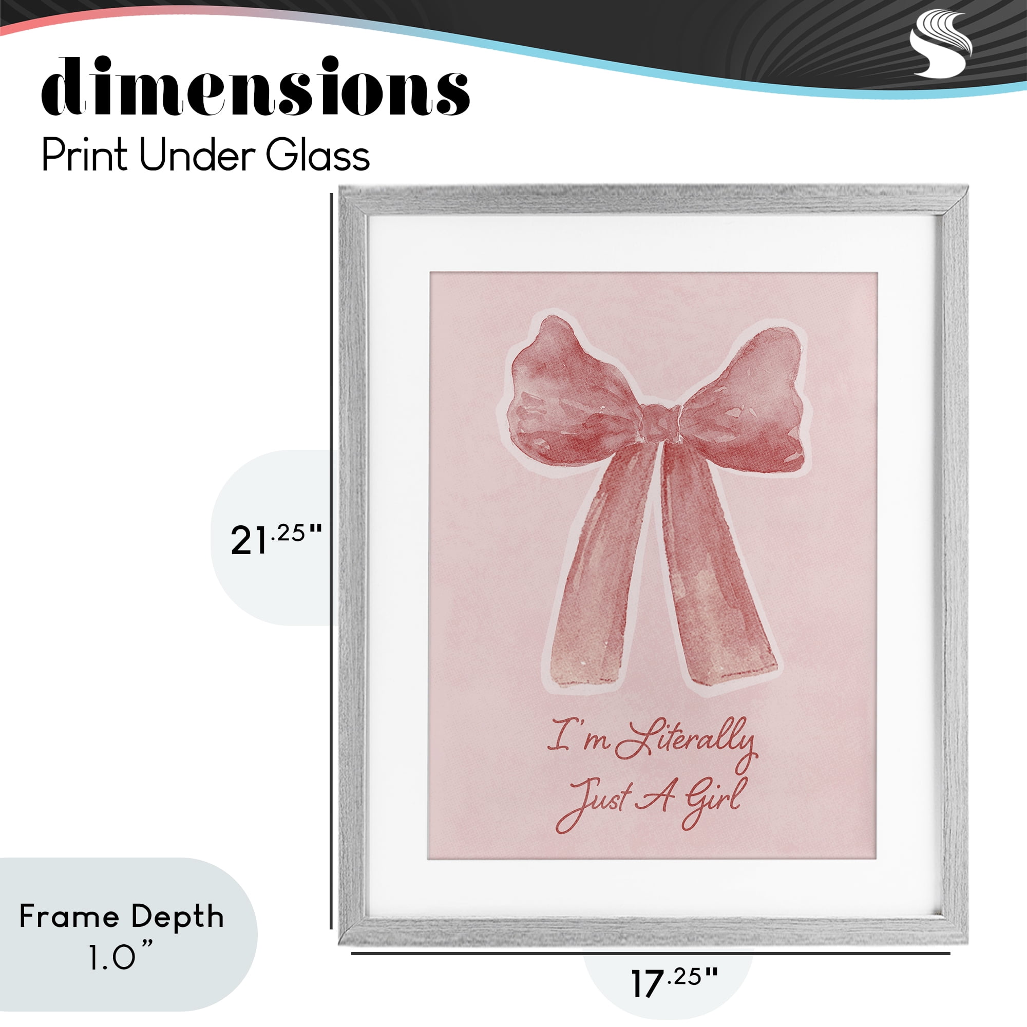 Stupell Industries Literally Just A Girl Gray Framed Print Under Glass, design by Lucille Price