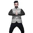 thumbnail image 3 of Atasi Geometric Casual Jacket For Men Printed Nehru Jacket Mens Wedding Indian Waistcoat Mandarin Blazer-XX-Large, 3 of 6