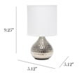 thumbnail image 3 of Simple Designs LT2073-SVW Hammered Silver Drip Mini Table Lamp, White, 3 of 6