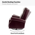 thumbnail image 3 of Power Genuine Leather Recliner Chairs Set of 2 Nailhead Trim Swivel Rocking Power Lounges Apartment Burgundy, 3 of 8