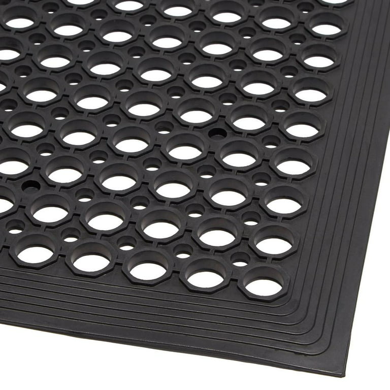 3 Foot x 5 Foot Black Industrial Rubber Floor Mat - Buffalo Tools