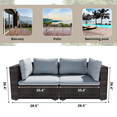 thumbnail image 3 of TANGJEAMER 5 Piece Patio Furniture Set with Fire Pit Table, All Weather Outdoor Sectional PE Rattan, Patio Conversation Sets with Cushions and Glass Coffee Table for Garden Lawn Balcony, Grey, 3 of 9