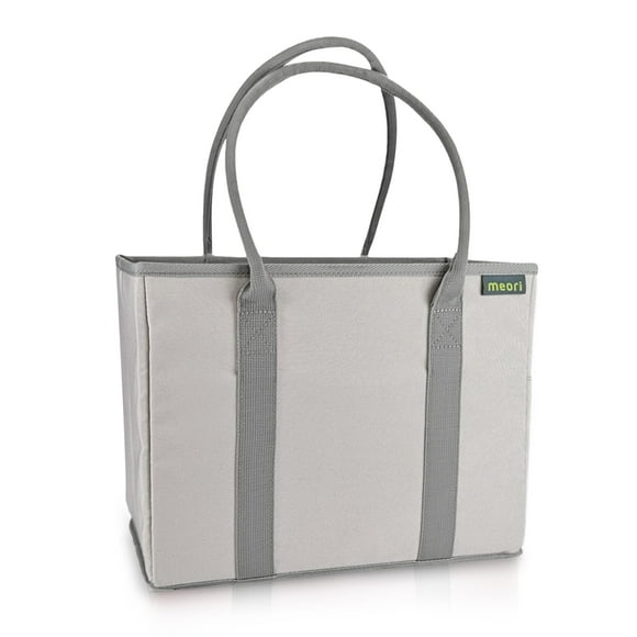 meori Office Tote Bag Carry Laptop Essentials Sturdy Bottom Stays Upright 3 Handy Pockets (Natural Sand)