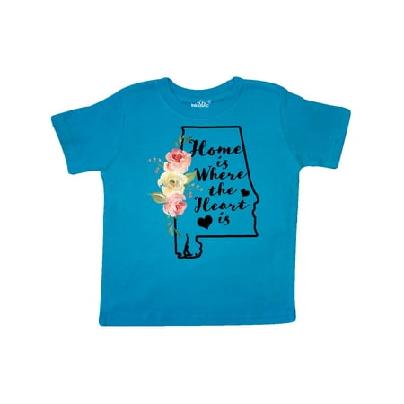 

Inktastic Alabama Home is Where the Heart is with Watercolor Floral Gift Toddler Boy or Toddler Girl T-Shirt