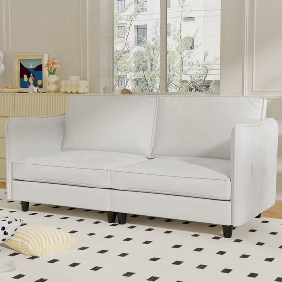 Modern Mid Century Design 74.27'' 2-Seater Loveseat Sofa with Solid Wood Frame and Breathable Fabric