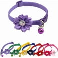 thumbnail image 4 of Puppy Collar with Bell, Small Dog Collars Girls Flower Kitten Collars Soft Nylon Cat Collar Necklace Adjustable for XXS XS Small Tiny Male Dogs Pet Animal, 4 of 5