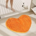 thumbnail image 6 of Heart-Shaped Doormat, Absorbent Skidproof Bathroom Rug, Non-Slip PVC Backing Machine Washable Valentine's Day Wedding Entrance Mat, Orange, 6 of 6