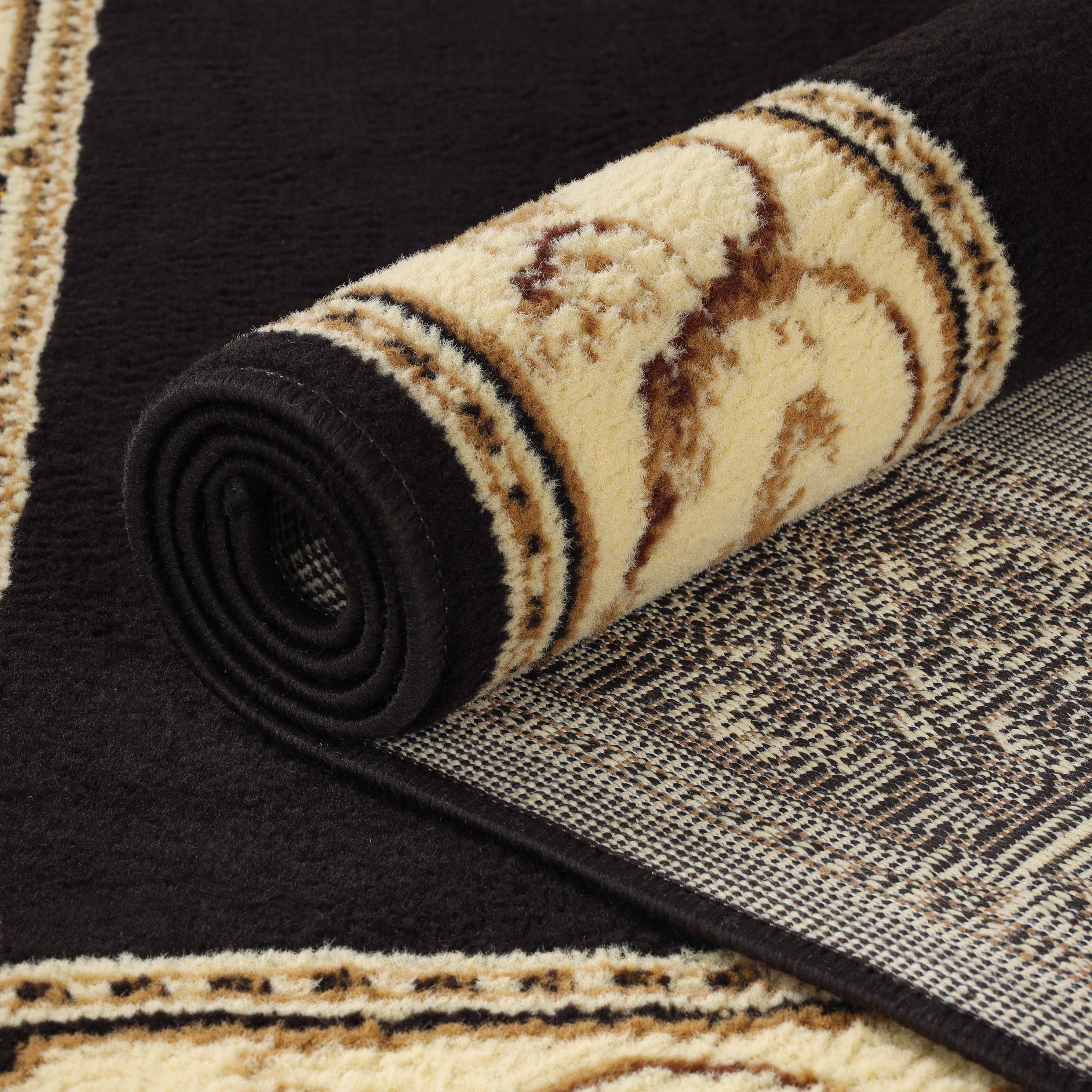 Superior Classic Elegant Floral Medallion Power-Loomed Indoor Area Rug, Coffee, 8' x 10'