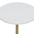 thumbnail image 6 of DecMode 13" x 25" Gold Metal Accent Table with White Marble Top, 1-Piece, 6 of 13