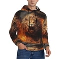 thumbnail image 2 of Daiia Cool Fire Lion for Men's Fashion Hoodies & Sweatshirts with Kangaroo Pocket Hooded Sweatshirt Breathable & Moisture Wicking-XX-Large, 2 of 7