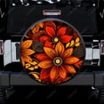 thumbnail image 1 of Floral African Authentic Flowers Pattern Polyester Universal Spare Wheel Tire Cover Wheel Covers for Trailer RV SUV Truck Camper, 1 of 5