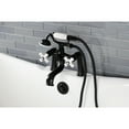 thumbnail image 3 of Kingston Brass KS228PXMB Kingston Three-Handle 2-Hole Deck-Mount Clawfoot Tub Faucet with Hand Shower in Matte Black, 3 of 7