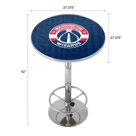Washington Wizards NBA City Chrome Pub Table - Red, Navy Blue, Silver, White