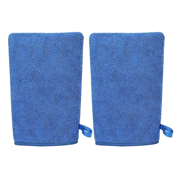 2Pcs Car Clay Mitt, Car Clay Bar Mitt, Surface Prep Mitt, Finish Clay Bar Mitt Wash( Blue)