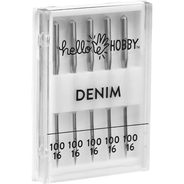 Hello Hobby Size 100/16 Denim Universal Sewing Machine Needles (5
