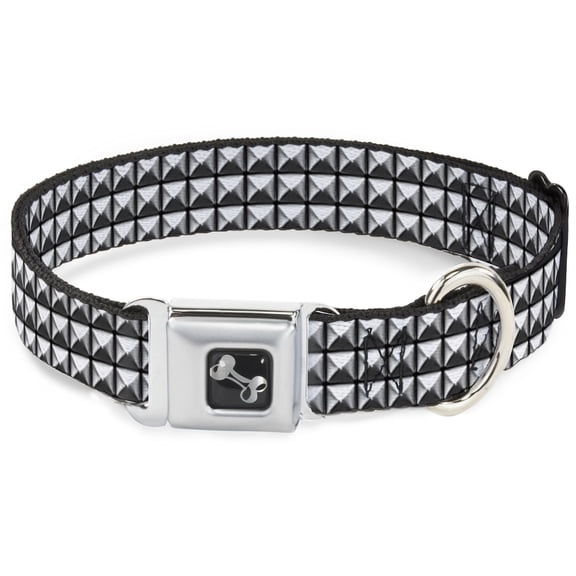 Buckle-Down Pet Collar, Dog Collar Metal Seatbelt Buckle, Printed Studs, 9.5 to 13 Inches 1.0 Inch Wide