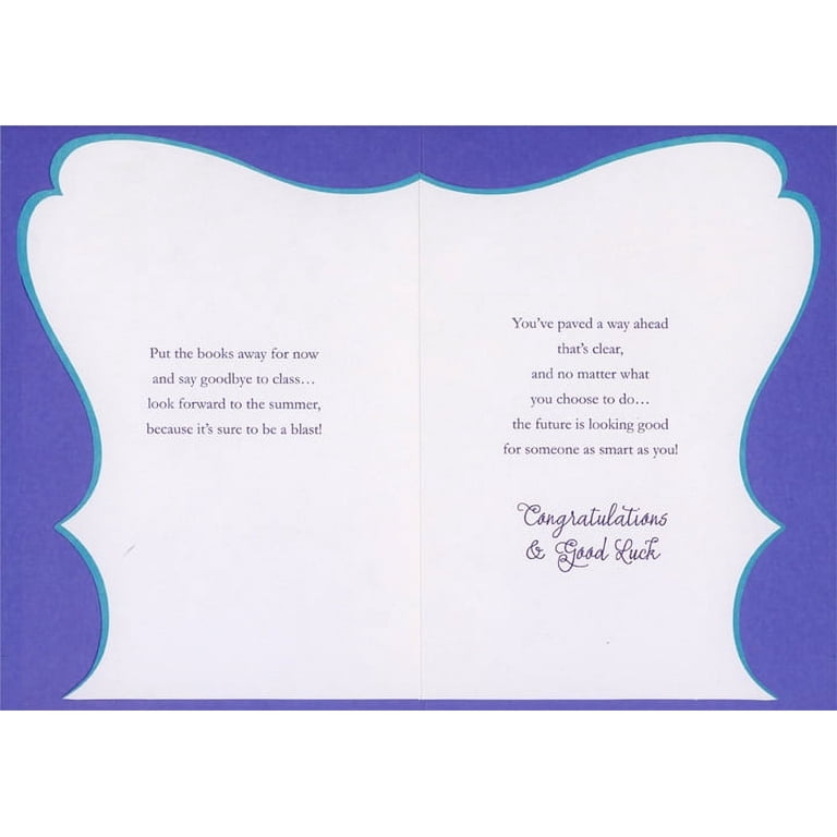 Designer Greetings Blue Grad Cap with Gold Tassel : Stack Of Books High  School Graduation Congratulations Card - Walmart.com