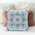 thumbnail image 3 of Amrita Sen Designs  16 x 16 in. Paisley Leaf Geo Duo Broadcloth Indoor & Outdoor Blown & Closed Pillow - Light Blue, Green & Red, 3 of 5